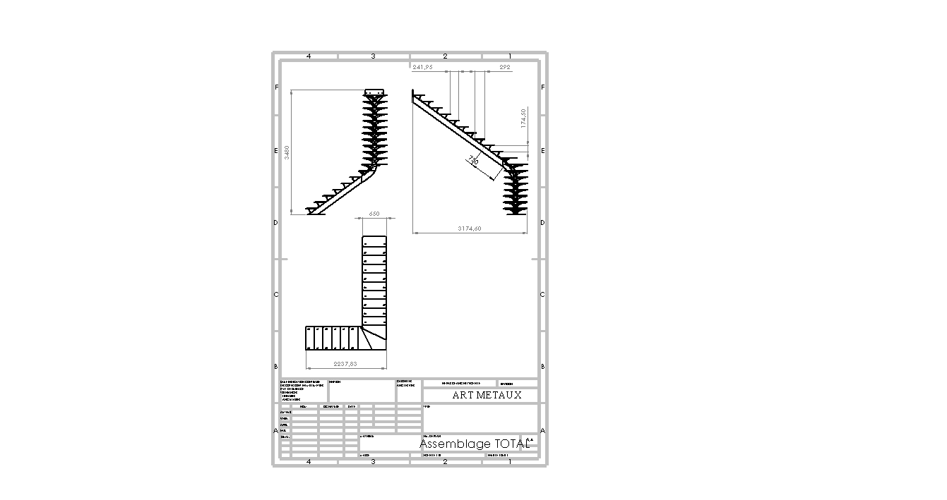 Plan de fabrication d'escalier