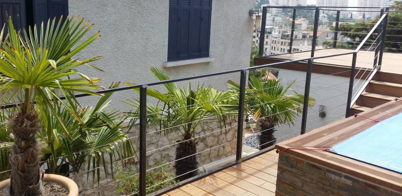 Rambarde acier et câbles inox Allier