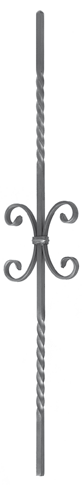 Barreau fer forgé torsadé déco volute