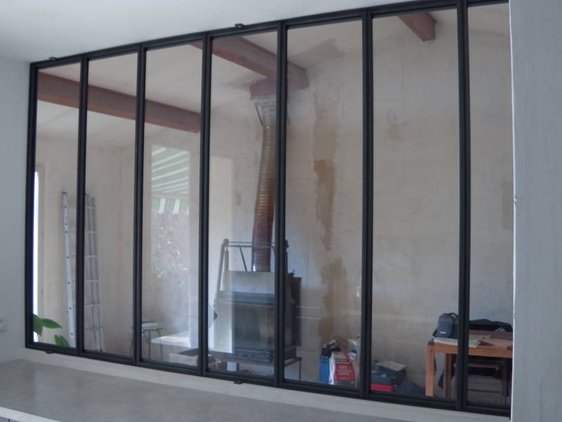 verriere fer forgé et verre style déco istres