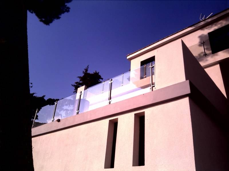 poteaux inox et verre pour garde corps