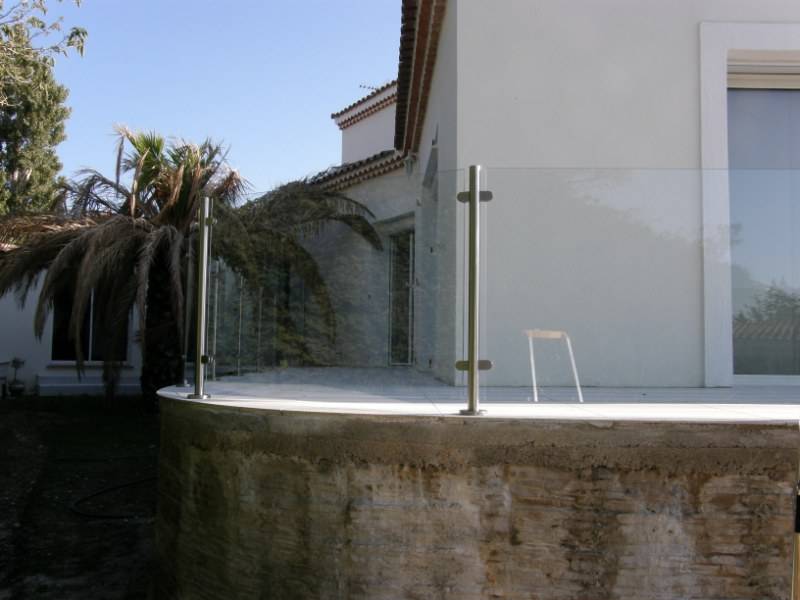 Garde Corps Inox et verre terrasse  Chateauneuf les martigues